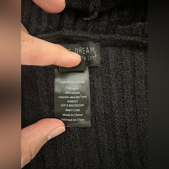 Barefoot Dreams CozyChic Ultra Lite Hooded Open Cardigan Black Size Extra Small - Picture 8 of 9